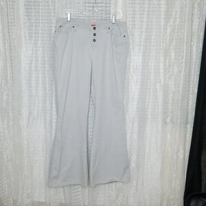 Tilt Y2K Light Gray Flair Leg Button Crotch Low Rise Jeans Sz11